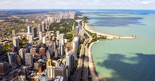Lakeshore Drive seen from above